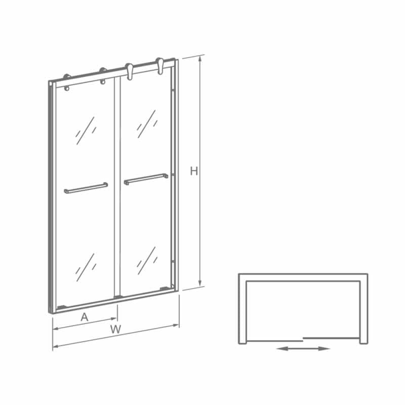 Full-Framed Double Sliding Shower Door, Adjustable Width: 55"–60", Height: 75"_voghion.com